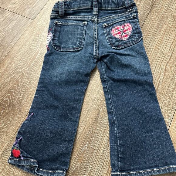 Baby Gap 2T Gapple Gap Apple Embroidered Jeans Y2K Fall Apple Picking - Picture 4 of 4